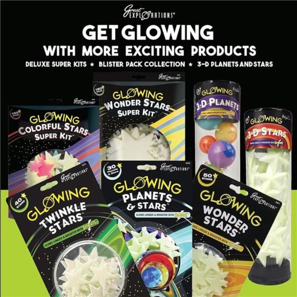Wonder Stars Super Kit, Glow In The Dark Ceiling Stars. 150 Pieces In 4 Sizes - Picture 5 of 5